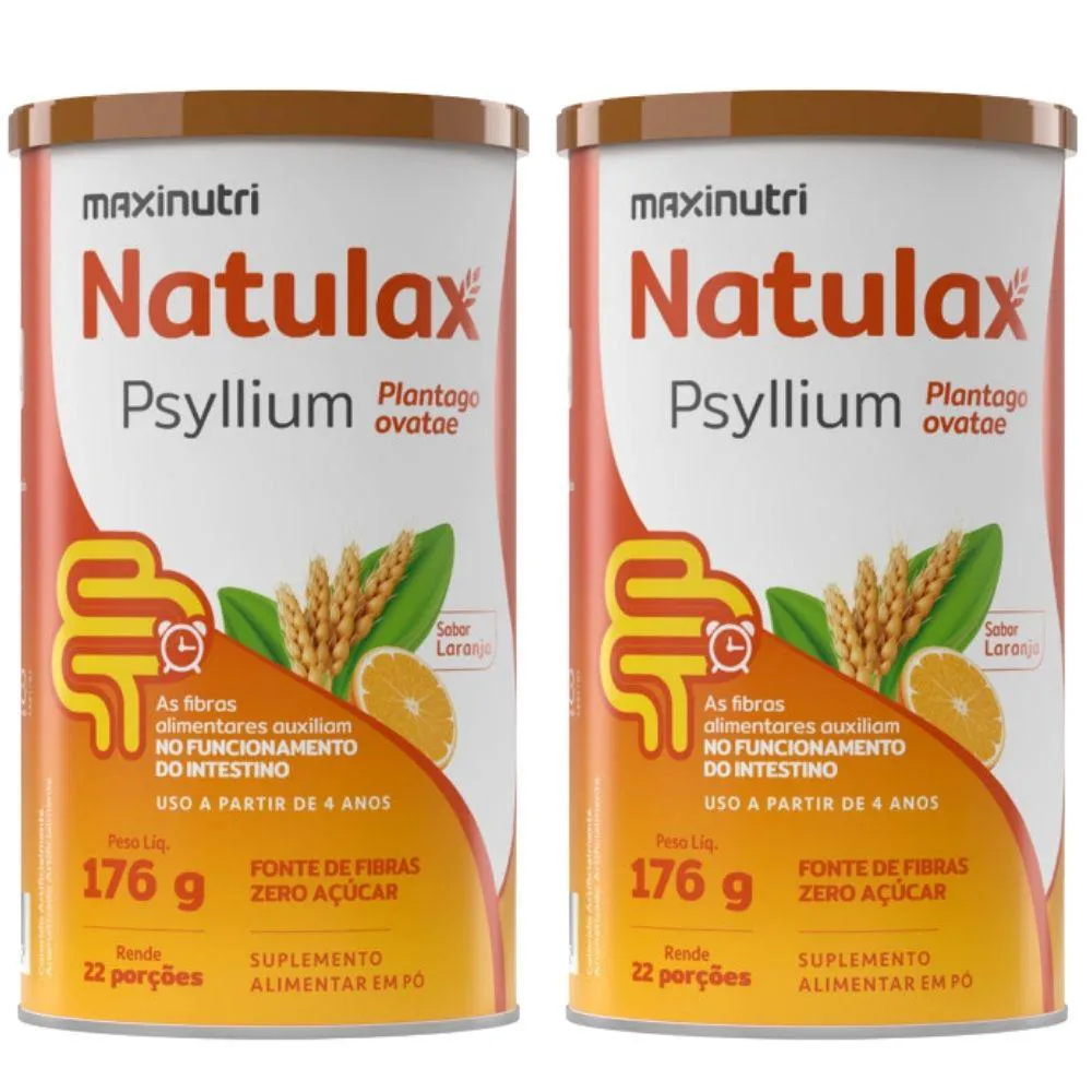 Kit 2x Natulax Psyllium 176g – Maxinutri Laranja