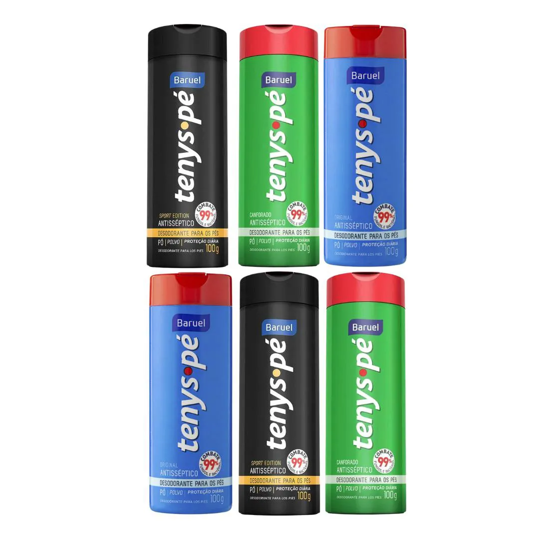Kit C6 Talco para Os Pés Antisséptico Tenys Pé – Baruel