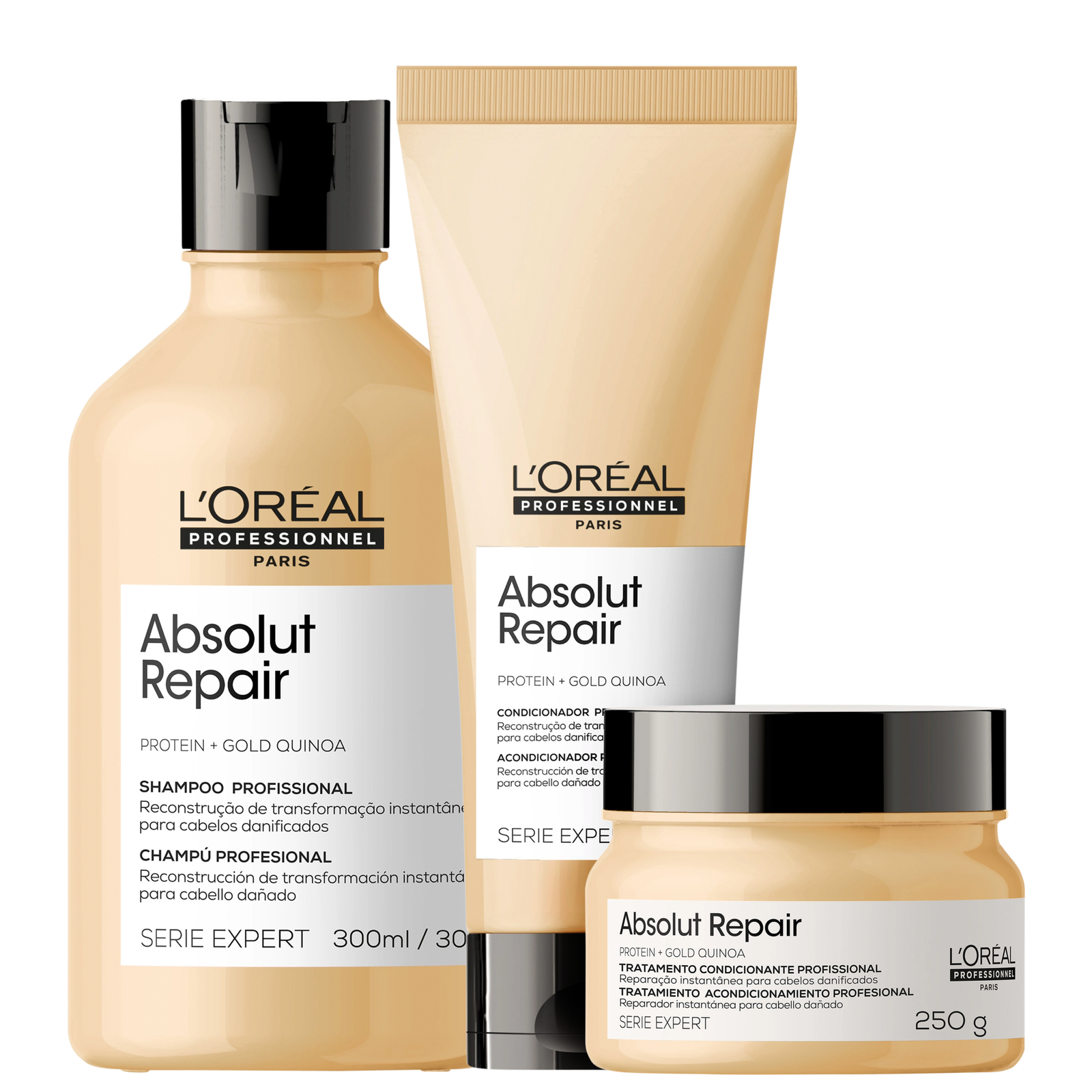 Kit L’Oréal Professionnel Serie Expert Absolut Repair Gold Quinoa + Protein Trio (3 Produtos)