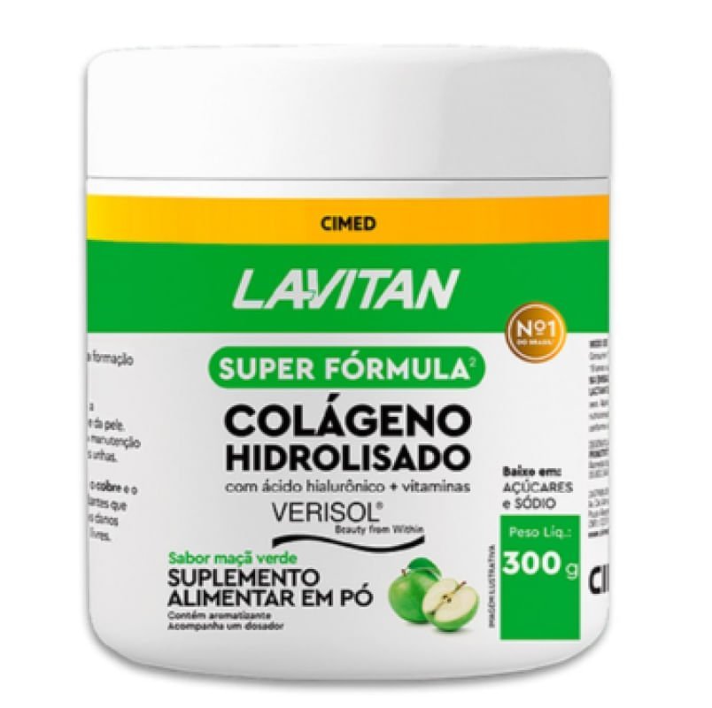 Lavitan Colágeno Hidrolisado Verisol 300 g Sabor Maçã Verde