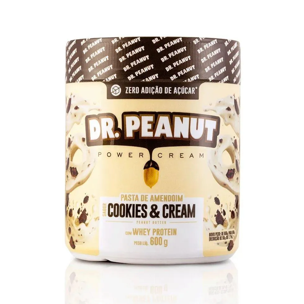 Pasta de Amendoim Whey Protein Dr. Peanut 600g Cookies & Cream
