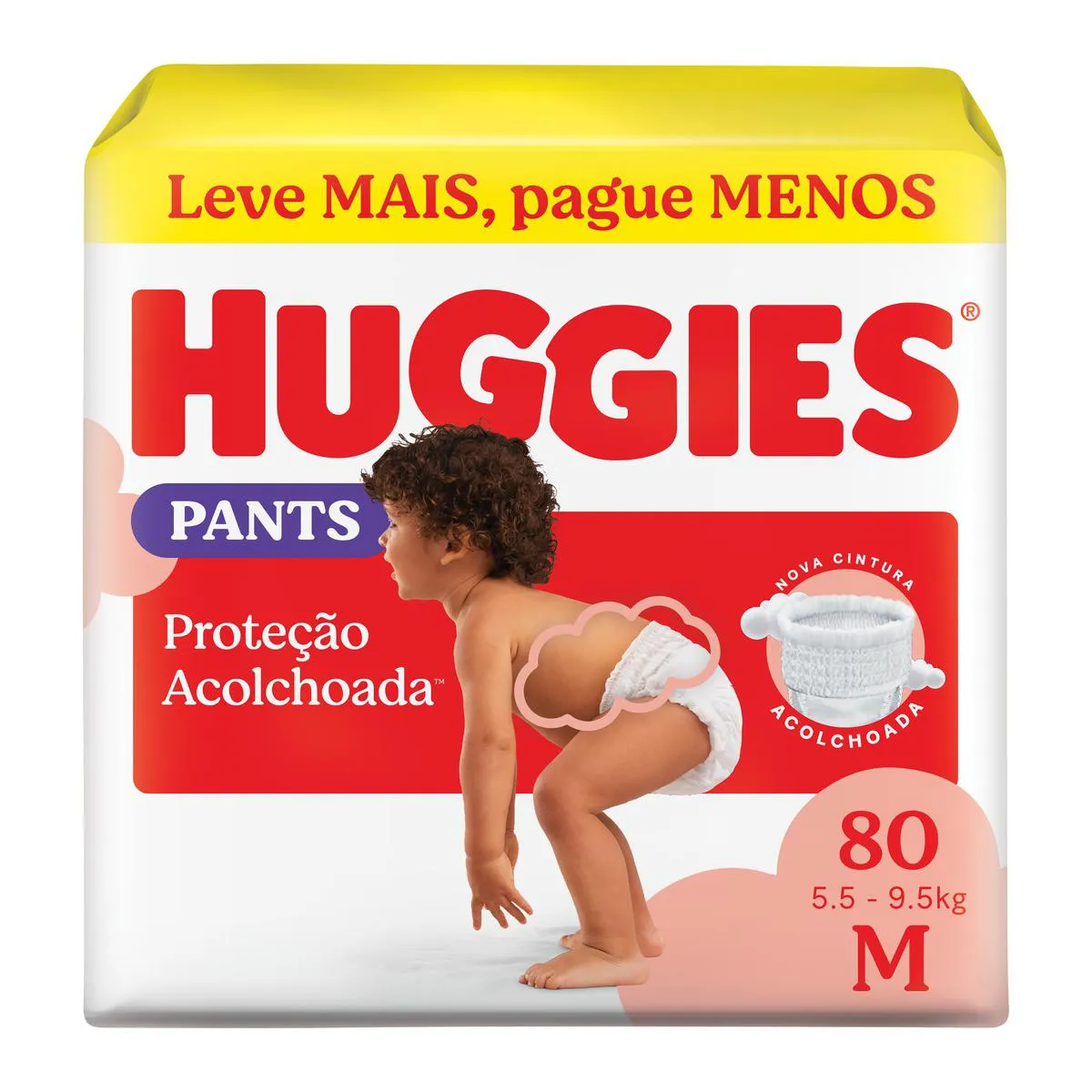 Fralda Calça Huggies Proteção Acolchoada M 72 Unidades