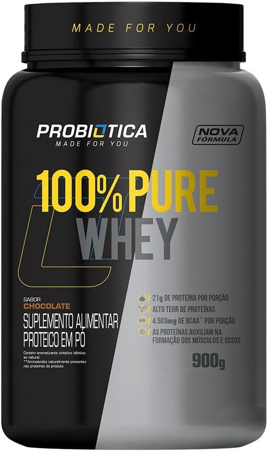 Probiótica 100% Pure Whey Nova Fórmula – 900G Chocolate –