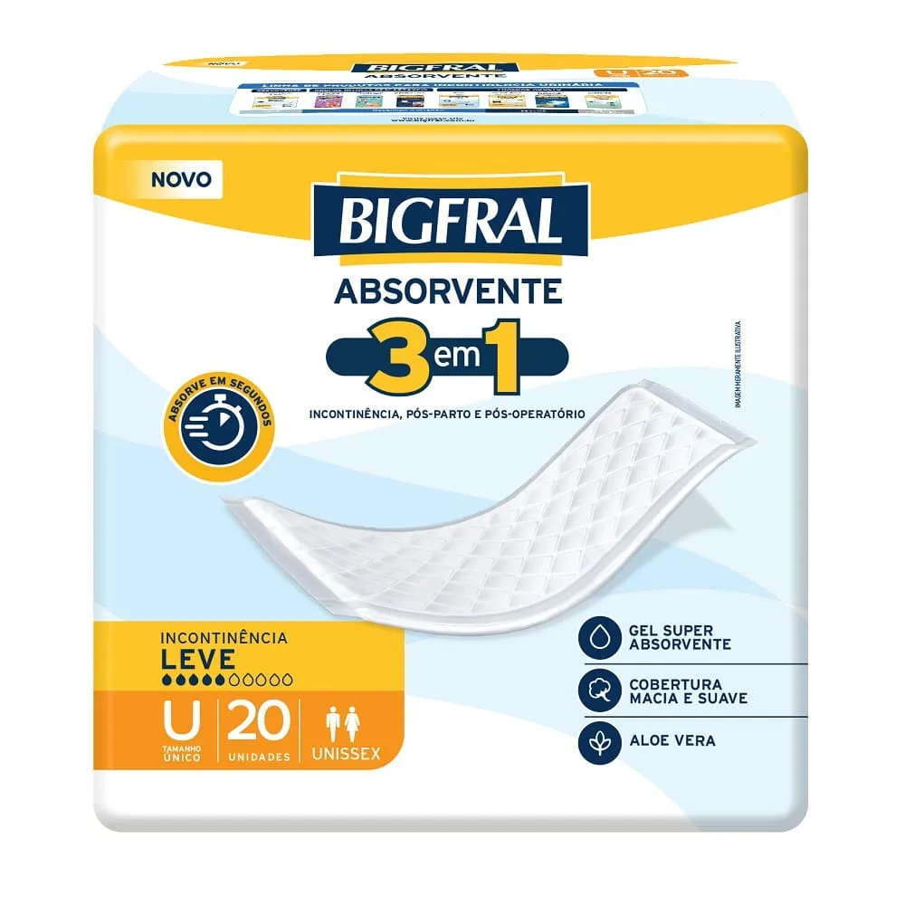 Absorvente Bigfral Com 20 Unidades 3 Em 1