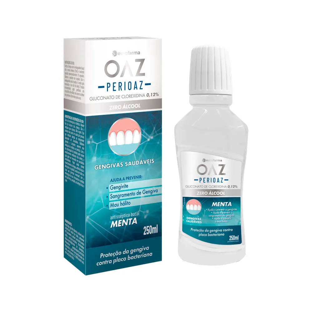 Antisséptico Bucal Gengivas Saudáveis Zero Álcool Oaz Perioaz Menta 250ml