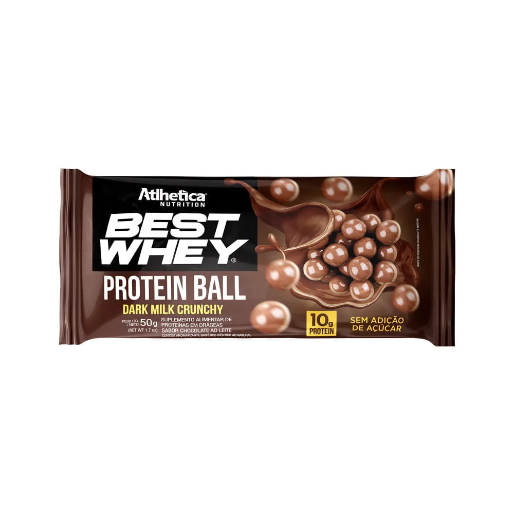 Best Whey Protein Ball Dark Milk Crunchy Atlhetica Nutrition 50g