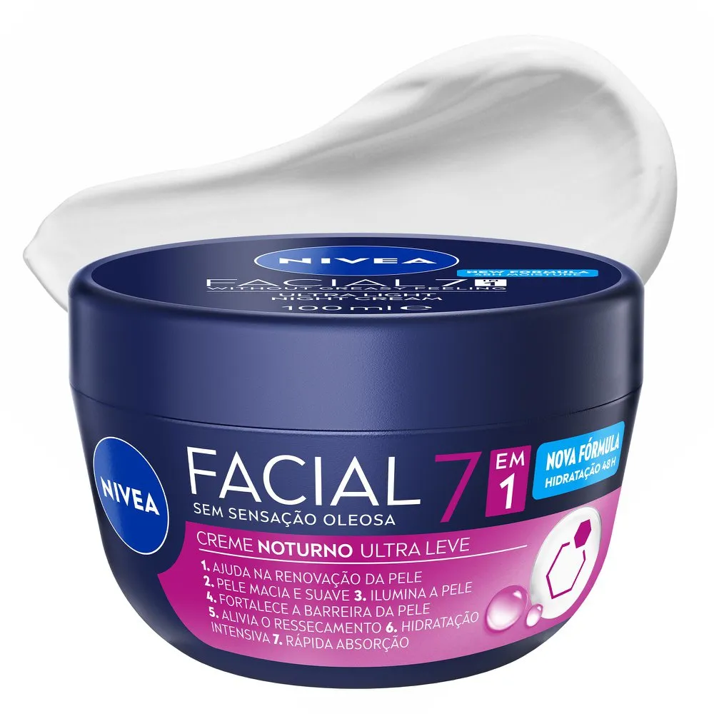 Creme Facial Nivea Ultraleve 7 Em 1 Noturno 100g