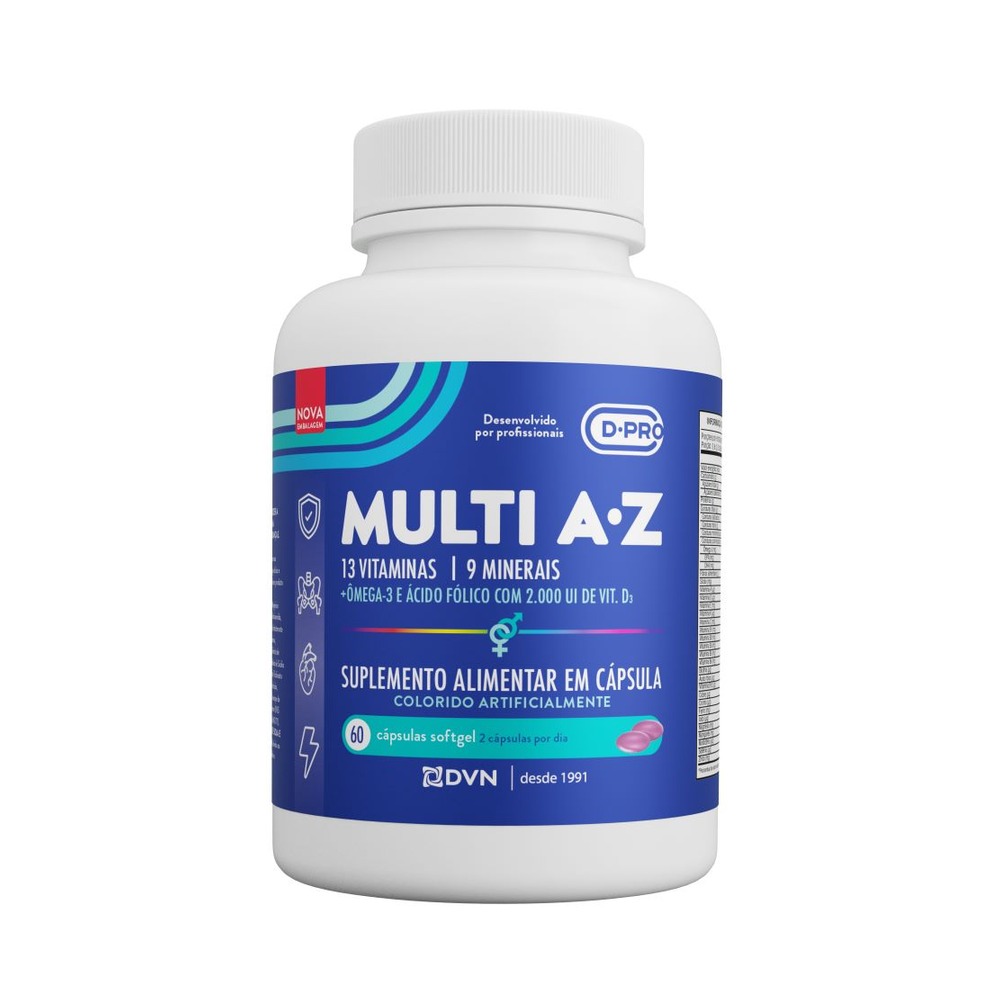 D.multi A-z Multivitaminico Vitamina D 2000ui + Omega 3 Com 60 Capsulas