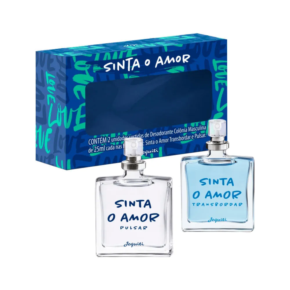 Deo Colonia Jequiti Sinta O Amor Masculino 25ml Transbordar + 25ml Pulsar