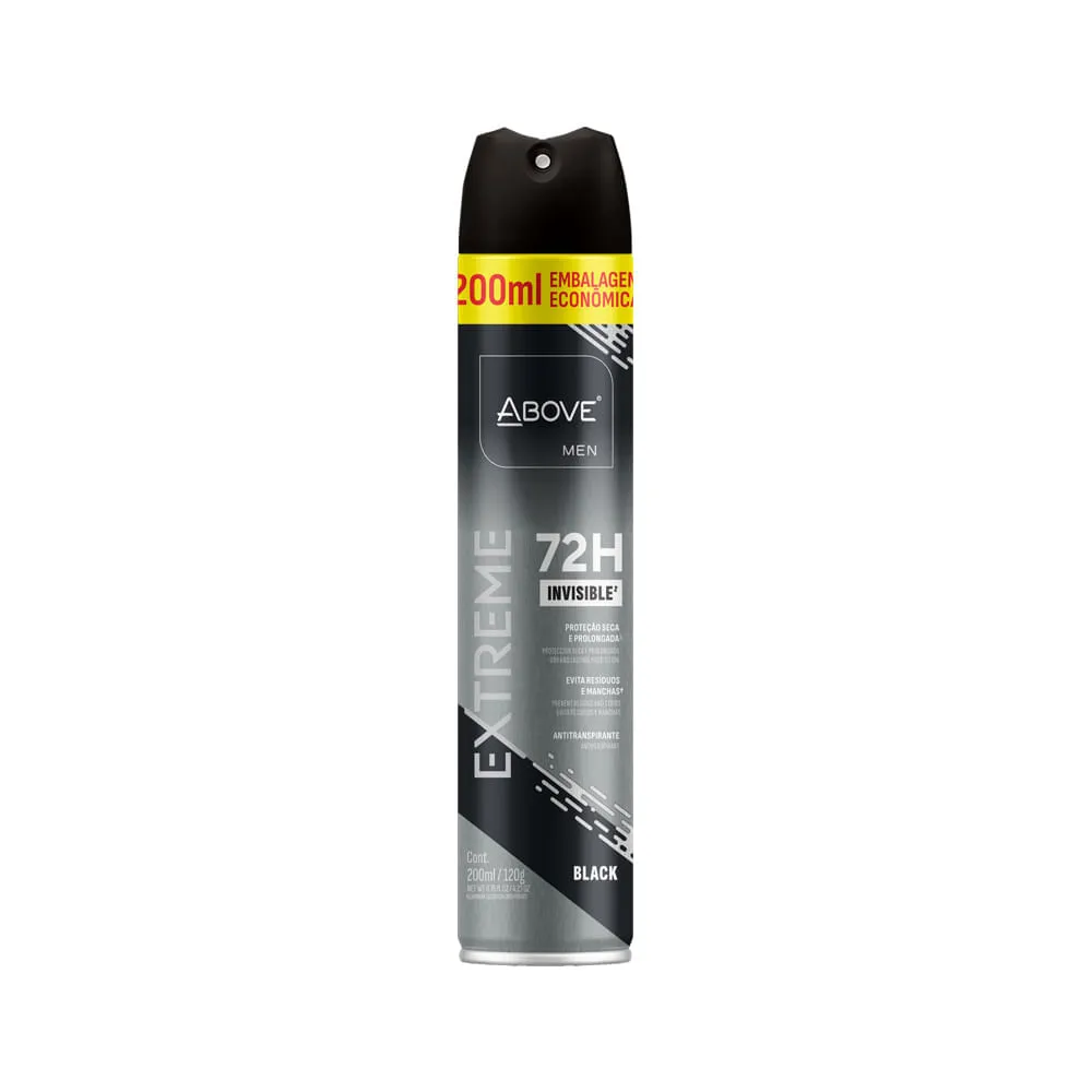 Desodorante Above Masculino Extreme 200ml Aerosol Black