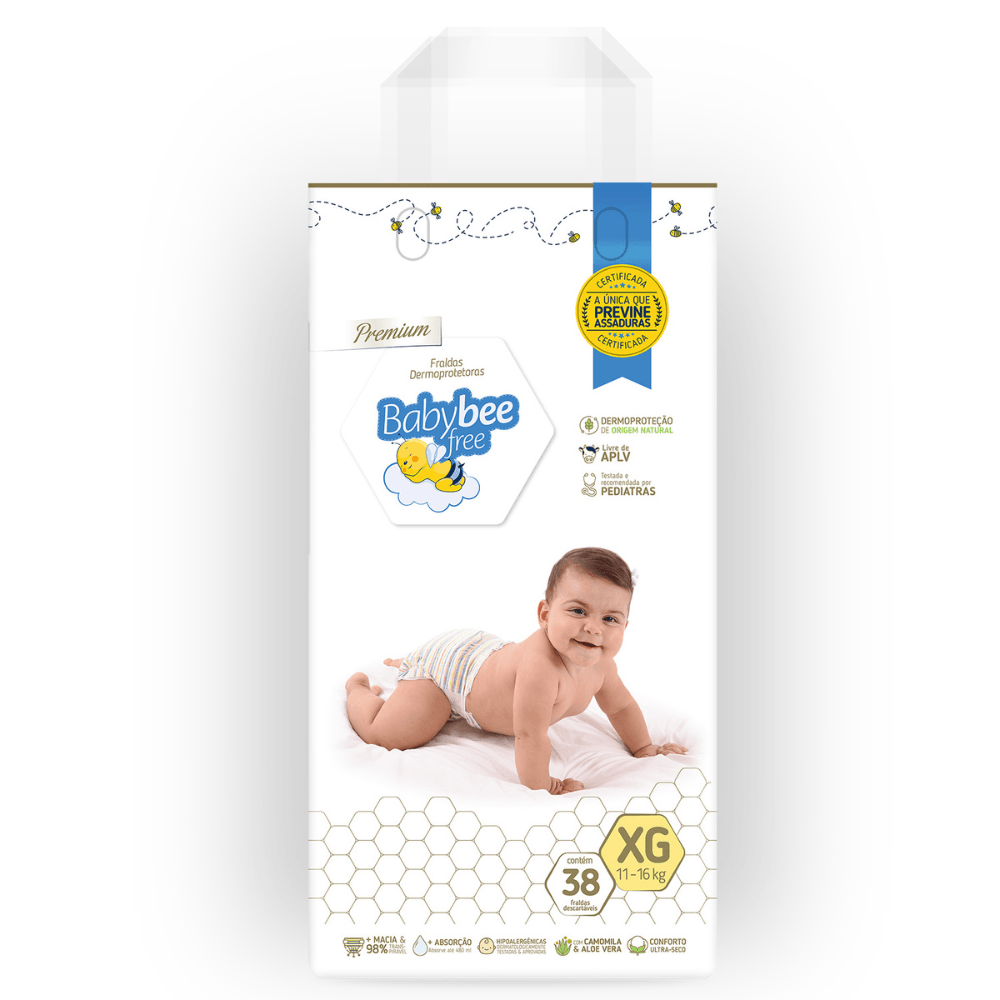 Fralda Baby Bee Free Dermoprotetora Xg Com 38 Unidades