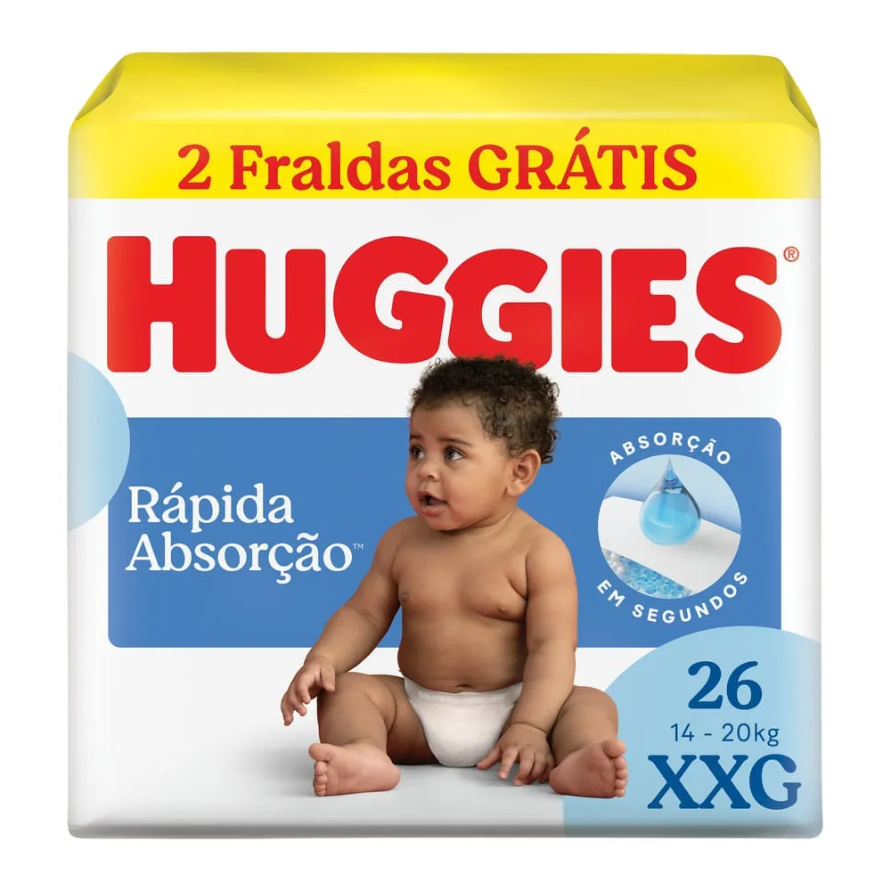 Fralda Huggies Xxg Rápida Absorção 26 Unidades