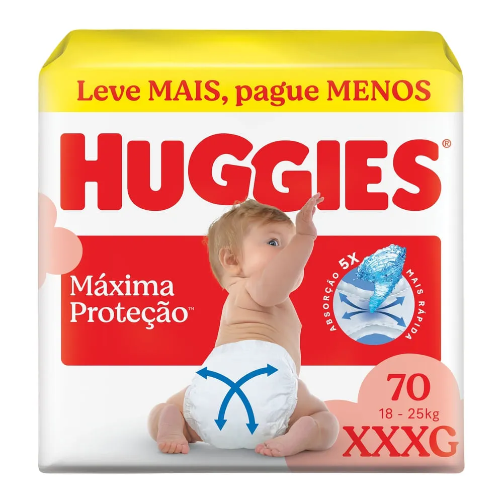 Fralda Huggies Xxxg Máxima Proteção 70 Unidades