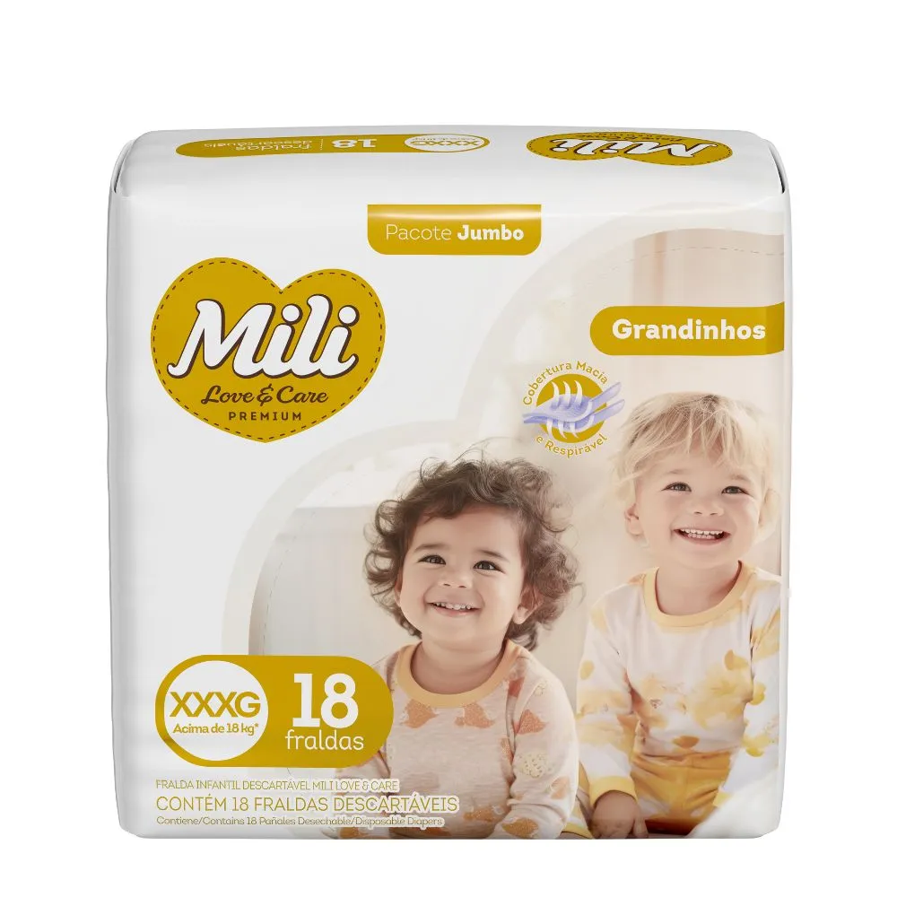 Fralda Mili Love Care Tamanho Xxxg Com 18 Unidades Jumbo