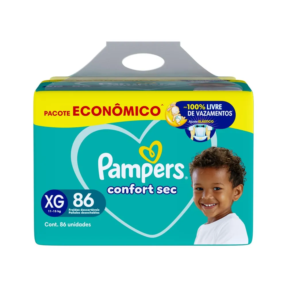 Fralda Pampers Confort Sec Xg 86 Unidades