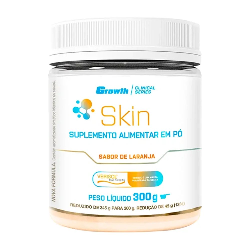 Growth Skin Colágeno Tipo 1 + Colágeno Verisol + Ácido Hialurônico + Vitamina C 300g