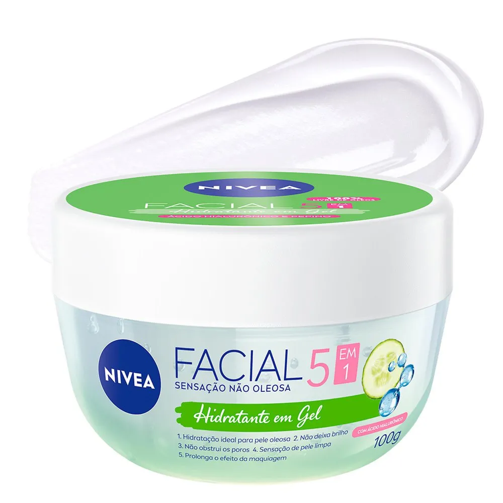 Hidratante Facial Em Gel Nivea Ultraleve 5 Em 1 100g