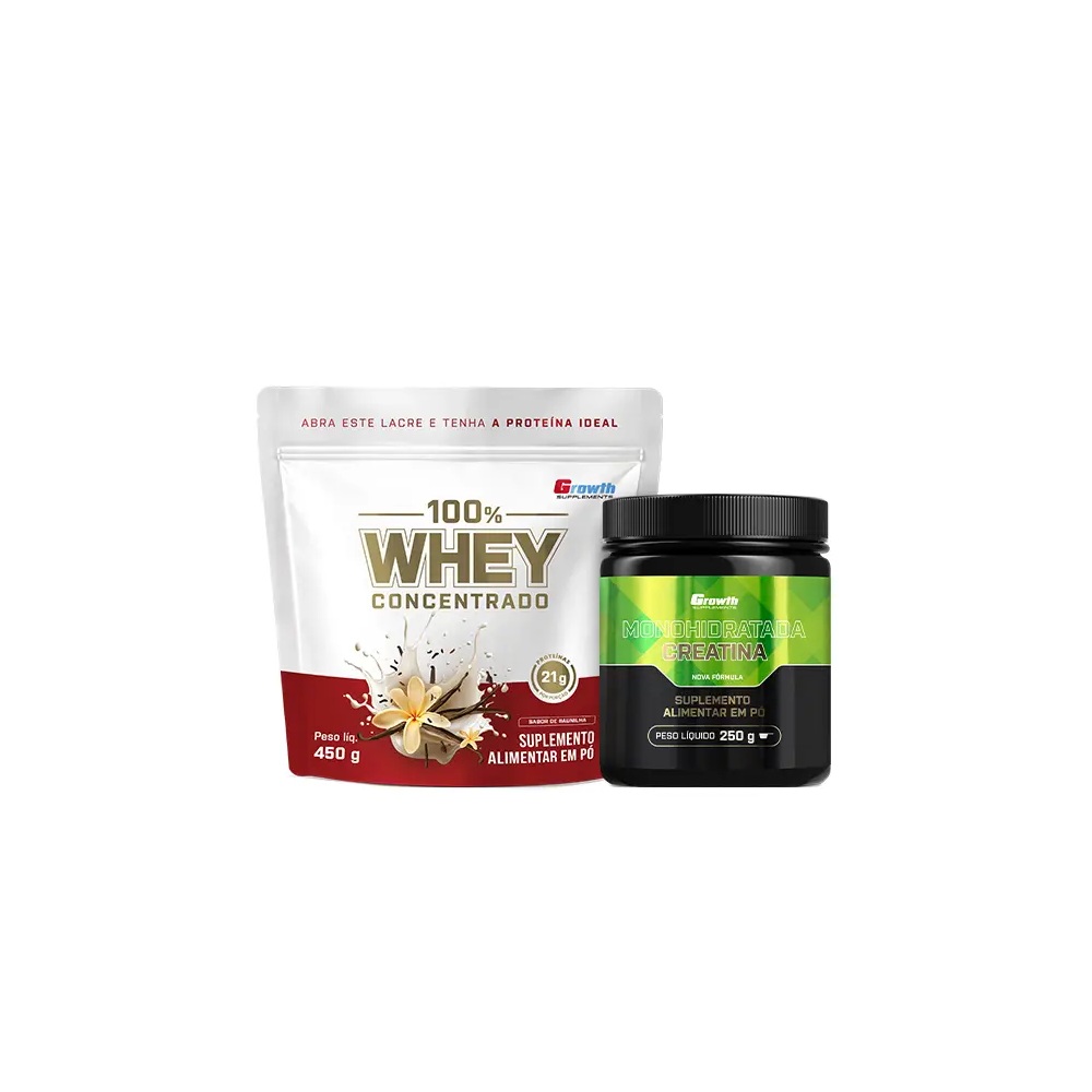 Kit Essencial - 100% Whey Protein Concentrado (450g) + Creatina Monohidratada (250g)