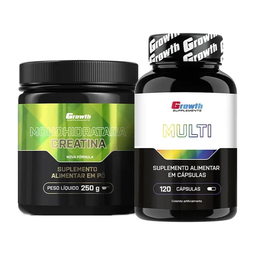 Kit Creatina Monohidratada 250g, Multivitamínico 120 caps