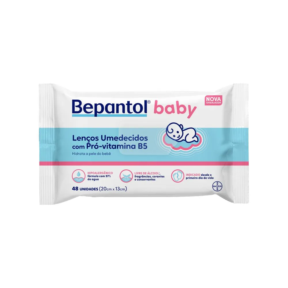 Lenços Umedecidos Bepantol Baby Com 48 Unidades