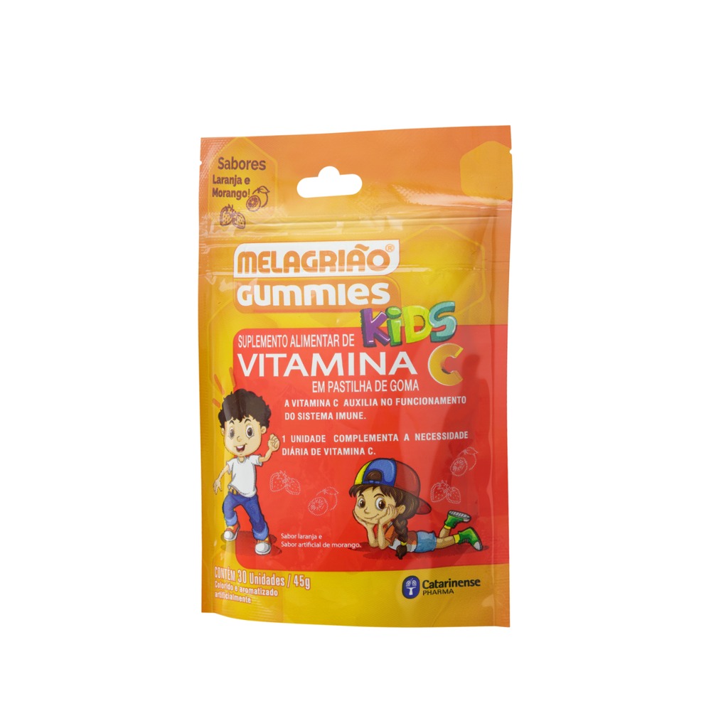 Melagriao Vitamina C Kids Com 30 Gomas Laranja+morango