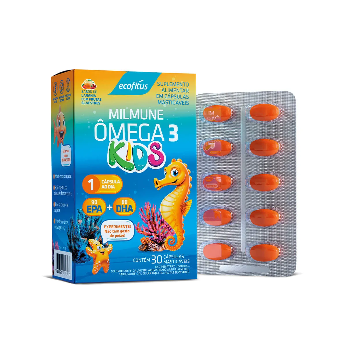 Milmune Omega 3 Kids Com 30 Capsulas Laranja Ecofitus