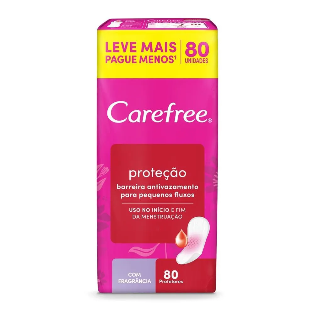 Protetor Diário Carefree Proteção Com Fragrância E Leve 80 Pague 60 Unidades