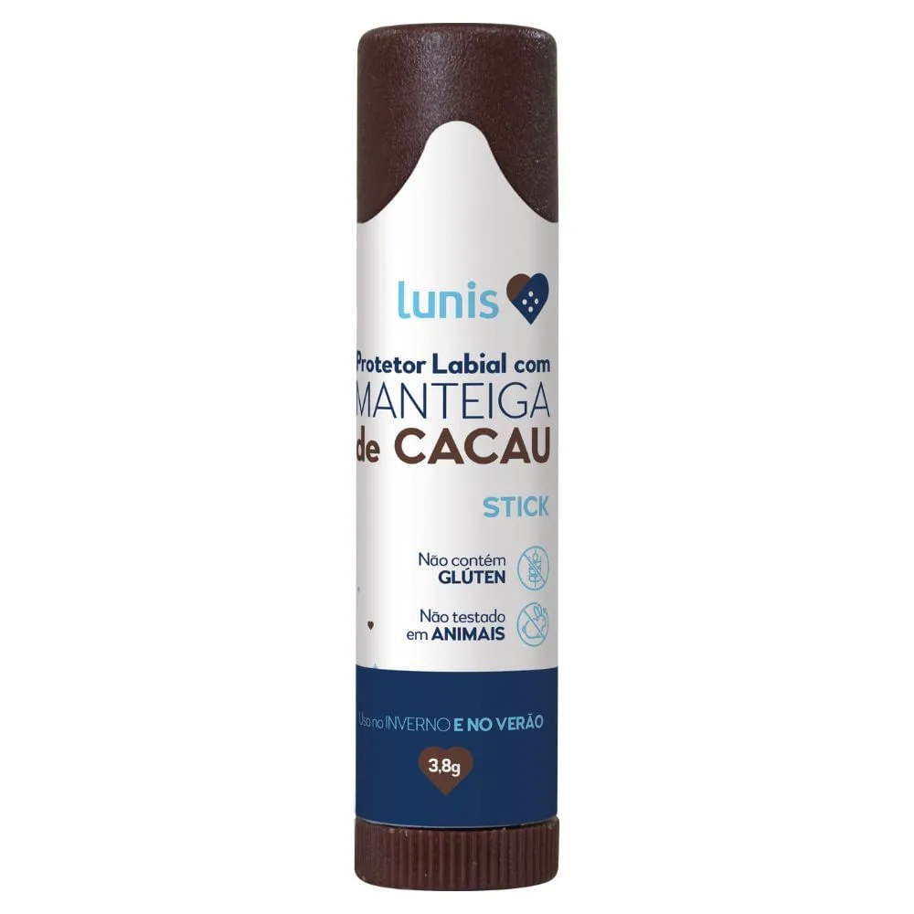 Protetor Labial Com Manteiga De Cacau Lunis Stick 3,8gr