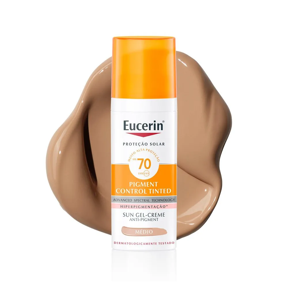 Protetor Solar Facial Eucerin Pigment Control Tinted Cor Média Fps 70 50ml