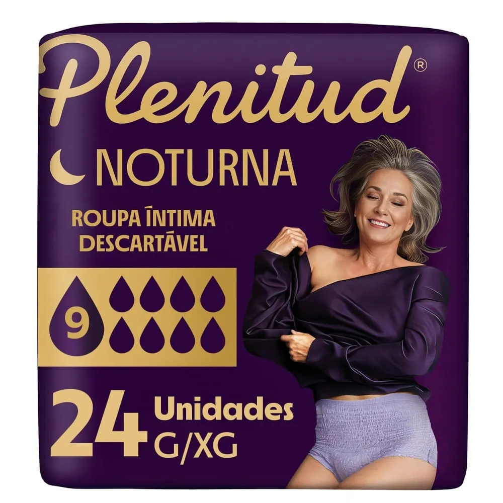Roupa Íntima Plenitud Noturna Para Incontinência G/xg 24 Unidades