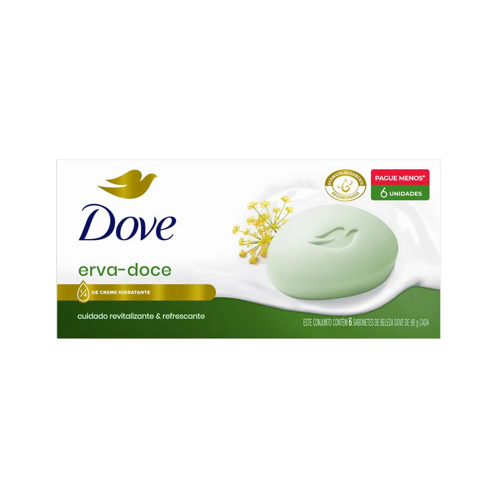 Sabonete Dove Barra Com 6 Erva-doce 90gr