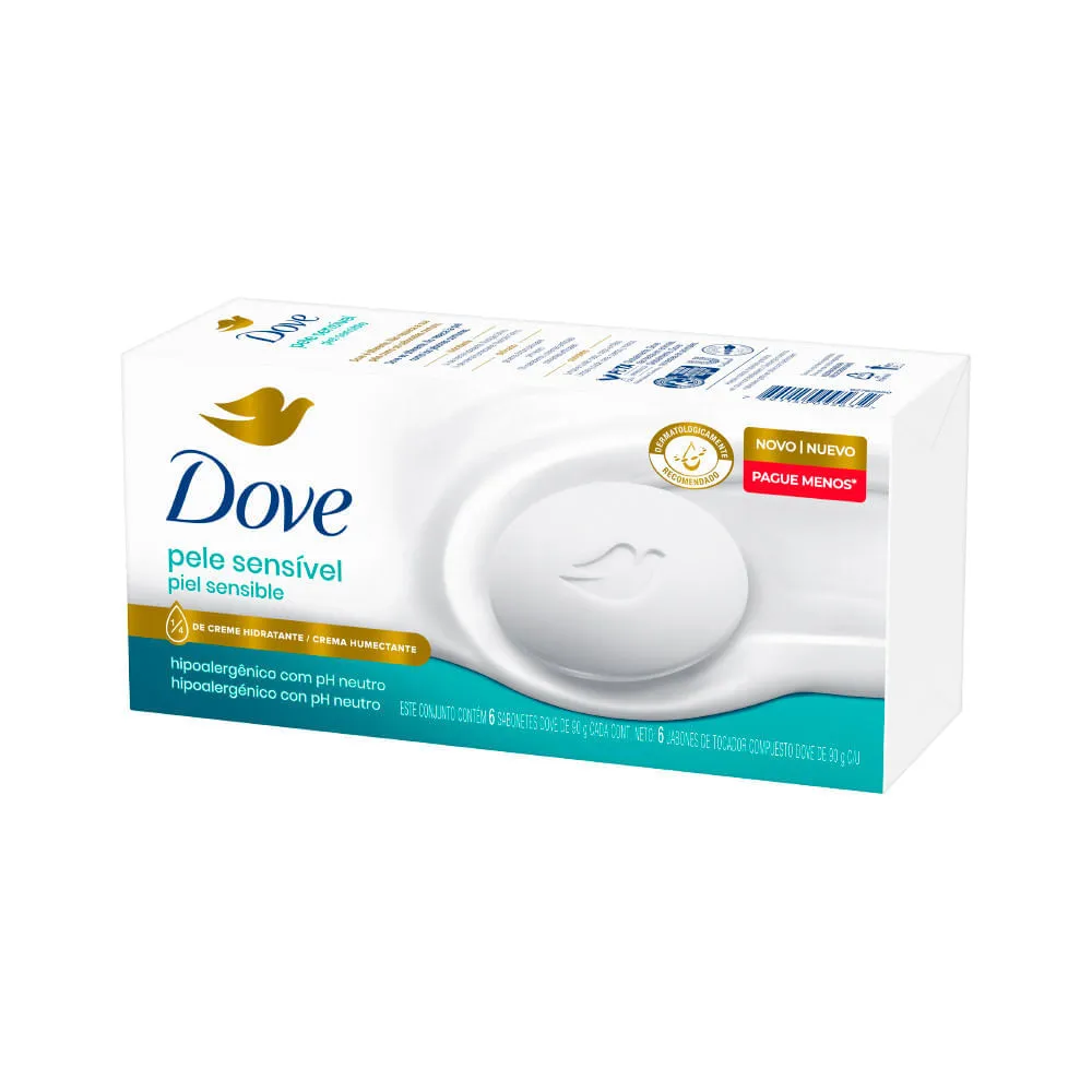 Sabonete Dove Barra Com 6x90gr Pele Sensivel