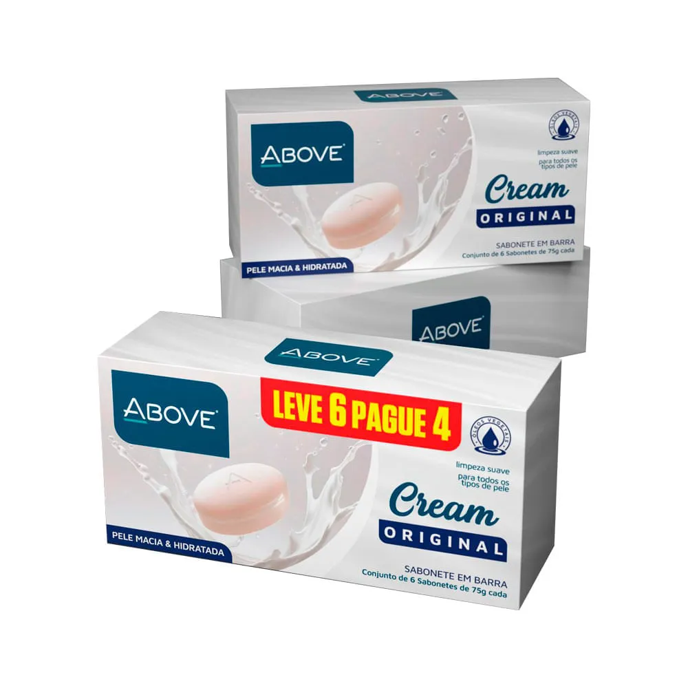 Sabonete Em Barra Above Cream Original 6 75g Cada
