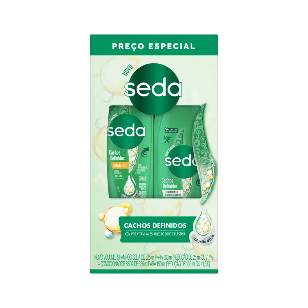 Shampoo 300ml+ Condicionador 190ml Seda Cachos Definidos