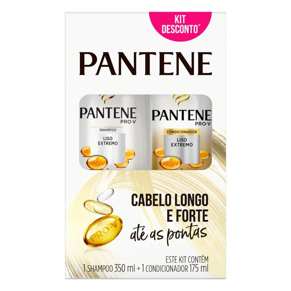 Shampoo+ Condicionador Pantene 350+175ml Liso Extremo