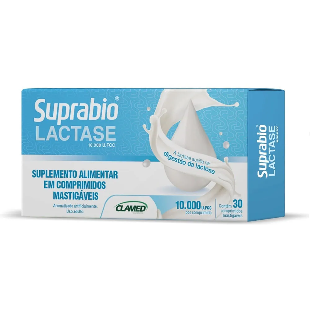Suplemento Alimentar Suprabio Lactase 10.000 U.fcc 30 Comprimidos Mastigáveis