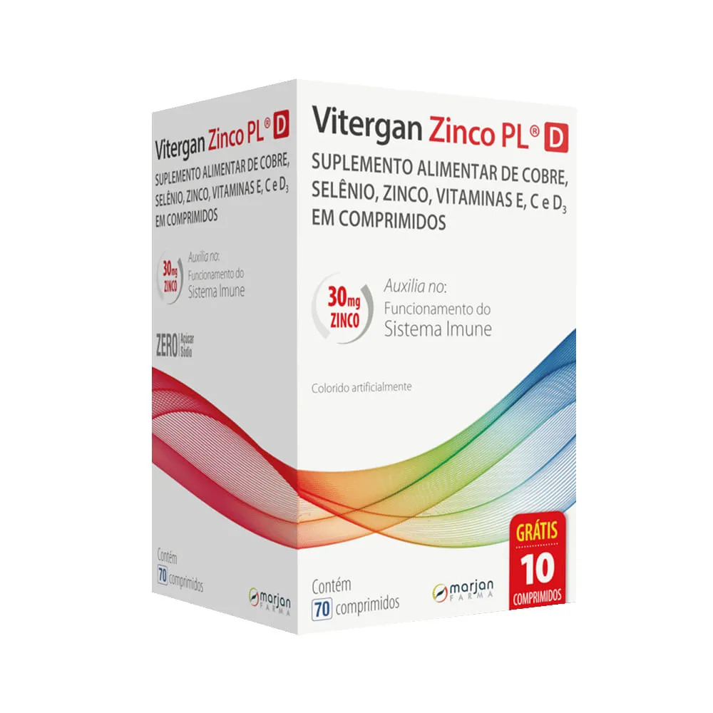 Vitergan Zinco Pl D Com 70 Comprimidos
