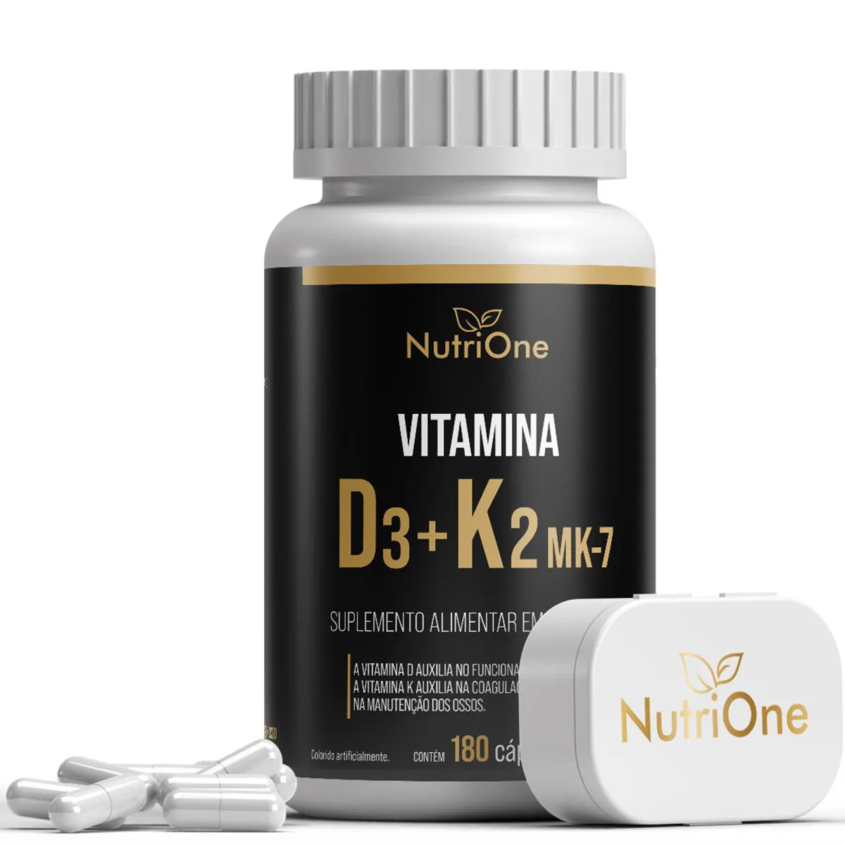 Vitamina D3 + K2 Mk7 Alta Concentração 180 Cáps – Nutrione